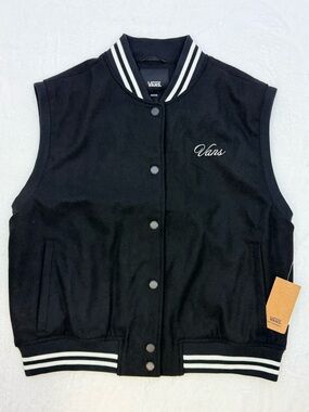 Vans Women’s Sleeveless Piper Stadium V Black Vest VN000HJQBLK size M